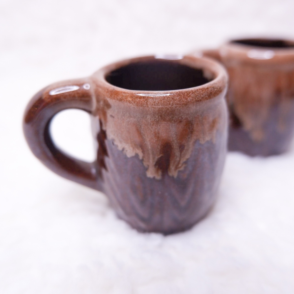 Brown ceramic shot glasses